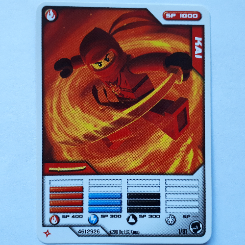 Trading Card, Ninjago Deck #1: 1 - Kai - International Version [Keine Farbe/Beliebige Farbe]