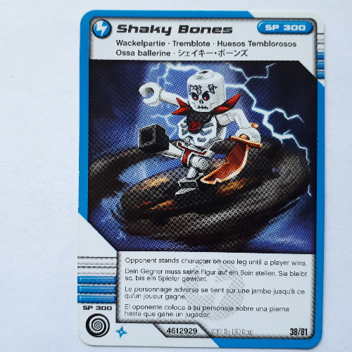 Trading Card, Ninjago Deck #1: 38 - Shaky Bones - International Version [No Color/Any Color]