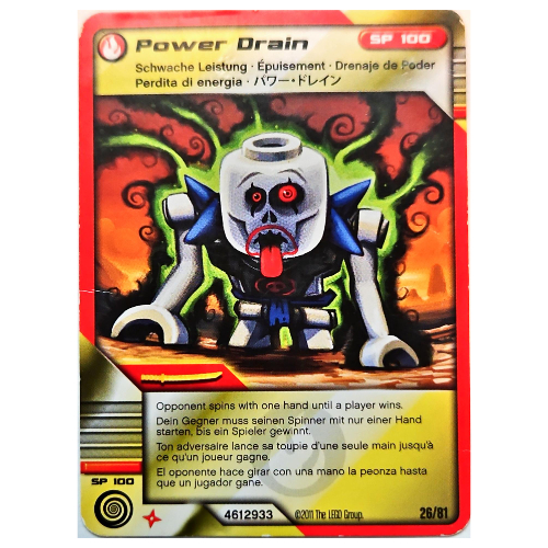 Trading Card, Ninjago Deck #1: 26 - Power Drain - International Version [No Color/Any Color]