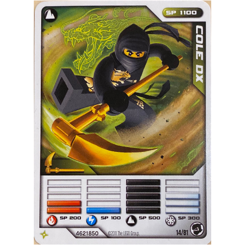 Trading Card, Ninjago Deck #1: 14 - Cole DX - International Version [No Color/Any Color]