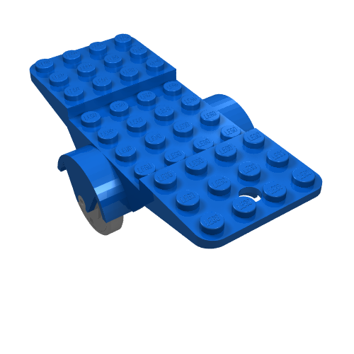 Fabuland Airplane Base 10 × 4 with Light Gray Wheels Blue