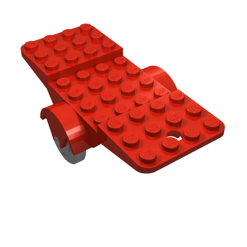 Fabuland Airplane Base 10 × 4 with Light Gray Wheels Rot