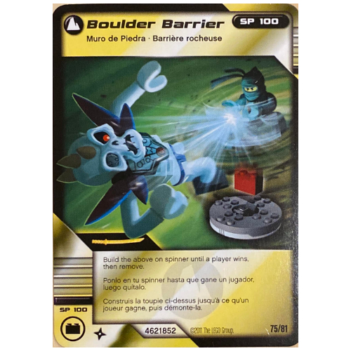 Trading Card, Ninjago Deck #1: 75 - Boulder Barrier - International Version [No Color/Any Color]