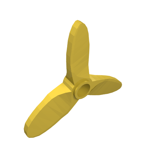 Propeller 3 Blade 5.5 Diameter with Hole for Technic Pin Gelb