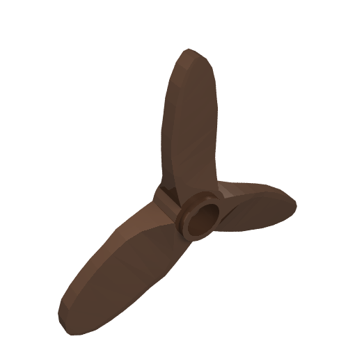 Propeller 3 Blade 5.5 Diameter with Hole for Technic Pin Brown
