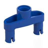 Technic Pin Connector 3L with 2 Pins and Center Hole [Pin Ridges Across Part] Blau