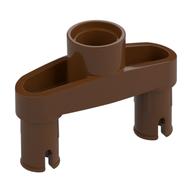 Technic Pin Connector 3L with 2 Pins and Center Hole [Pin Ridges Across Part] Reddish Brown