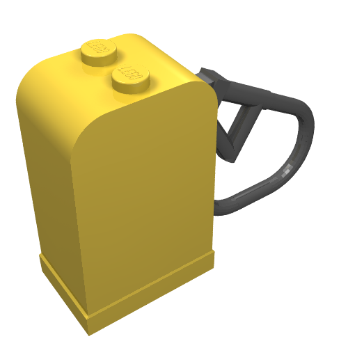 Fabuland, Equipment Fuel / Petrol Pump 2 × 4 × 4, Curved Top with Black Hose [Complete Assembly] Gelb
