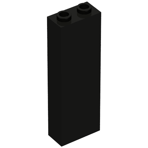 Brick 1 × 2 × 5 without Side Supports Black