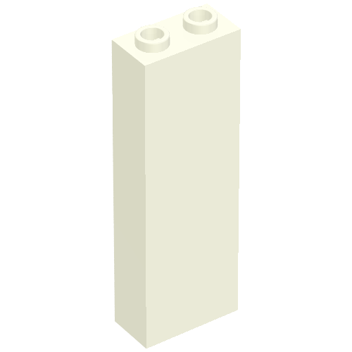 Brick 1 × 2 × 5 without Side Supports White