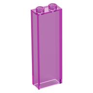 Brick 1 × 2 × 5 without Side Supports Trans-Dark Pink