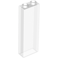Brick 1 × 2 × 5 without Side Supports Trans-Clear