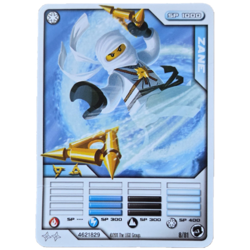 Trading Card, Ninjago Deck #1: 8 - Zane - North American Version [Keine Farbe/Beliebige Farbe]