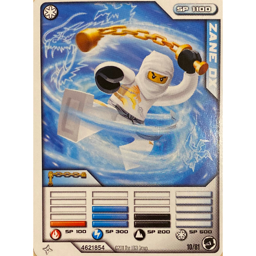 Trading Card, Ninjago Deck #1: 10 - Zane DX - North American Version [Keine Farbe/Beliebige Farbe]