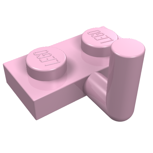 Plate Special 1 × 2 with Bar Up [Horizontal Arm 6mm] Leuchtrosa