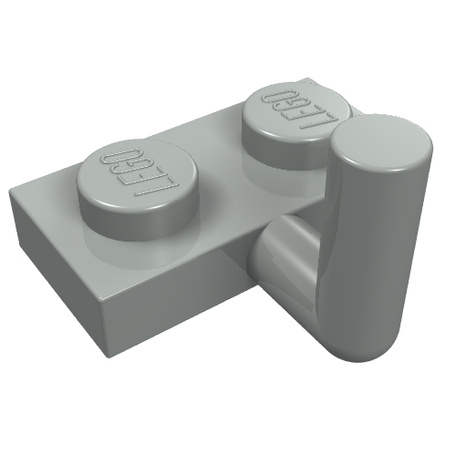 Plate Special 1 × 2 with Bar Up [Horizontal Arm 6mm] Hellgrau