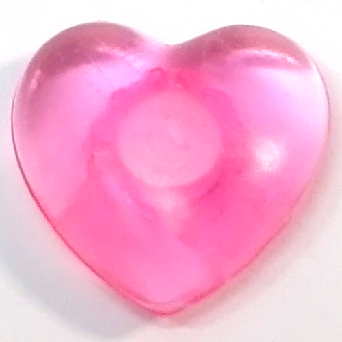 Clikits Icon, Heart 2 × 2 Small with Pin [Polished] Trans-Pink