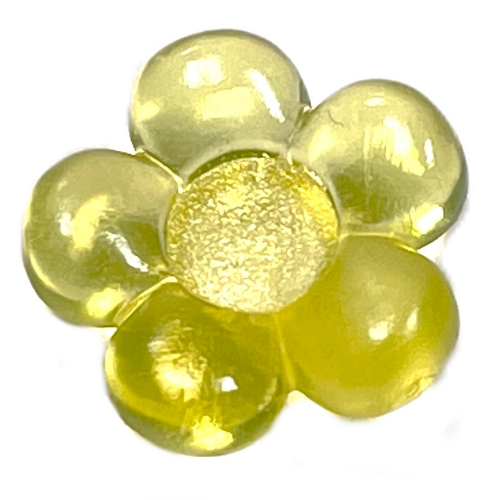 Clikits Icon, Flower 2 × 2 Small, 5 Petals with Pin [Polished] Trans-Fire Yellow