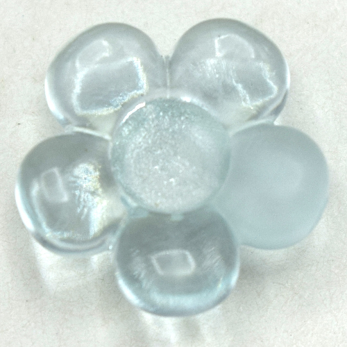 Clikits Symbol, Blume 2 × 2 klein, 5 Blütenblätter mit Pin [poliert] Transparent-Sehr hellblau