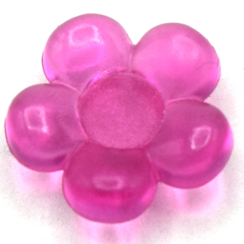 Clikits Icon, Flower 2 × 2 Small, 5 Petals with Pin [Polished] Trans-Dark Pink
