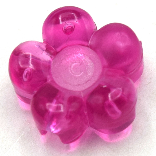 Clikits Icon, Flower 2 × 2 Small, 5 Petals with Hole Trans-Dark Pink