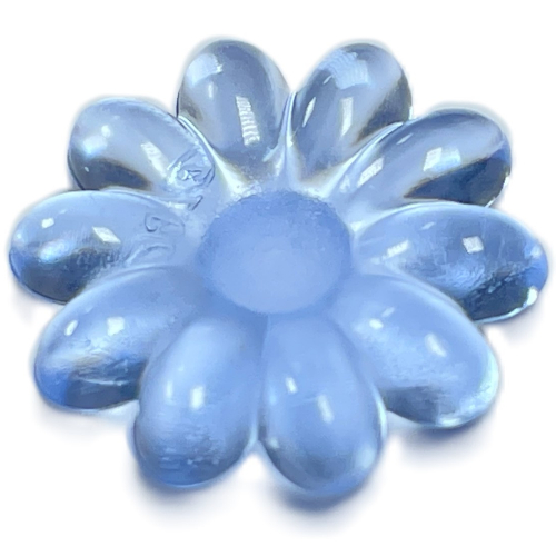 Clikits Icon, Flower 2 × 2 Large, 10 Petals with Pin [Polished] Trans-Light Royal Blue