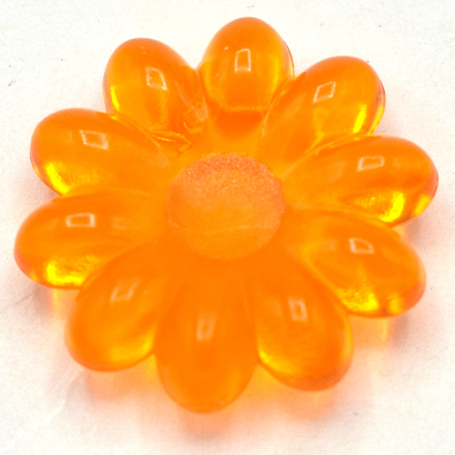Clikits-Icon, Blume 2 × 2 groß, 10 Blütenblätter mit Pin [poliert] Transparent-Neongelb