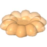 Clikits Icon, Flower 2 × 2 Small, 10 Petals with Pin [Polished] Trans-Flame Yellowish Orange