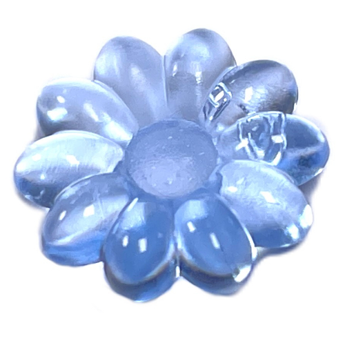 Clikits Icon, Flower 2 × 2 Small, 10 Petals with Pin [Polished] Trans-Light Royal Blue