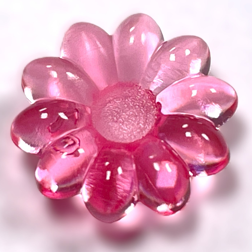 Clikits Icon, Flower 2 × 2 Small, 10 Petals with Pin [Polished] Trans-Pink