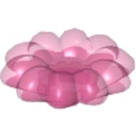 Clikits Icon, Flower 2 × 2 Small, 10 Petals with Pin [Polished] Transparent-Dunkelrosa