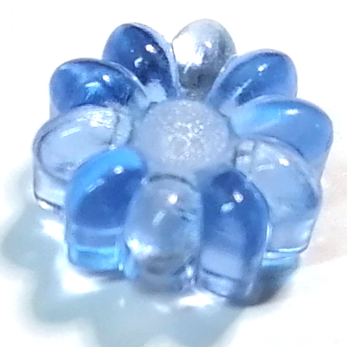 Clikits Icon, Flower 2 × 2 Small, 10 Petals with Hole [Polished] Trans-Light Royal Blue