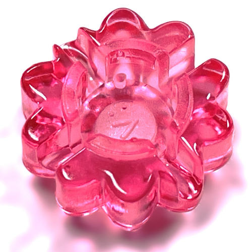 Clikits Icon, Flower 2 × 2 Small, 10 Petals with Hole [Polished] Trans-Pink