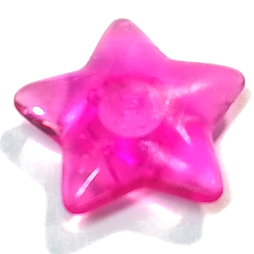 Clikits Icon, Star 2 × 2 Small with Pin [Polished] Transparent-Dunkelrosa