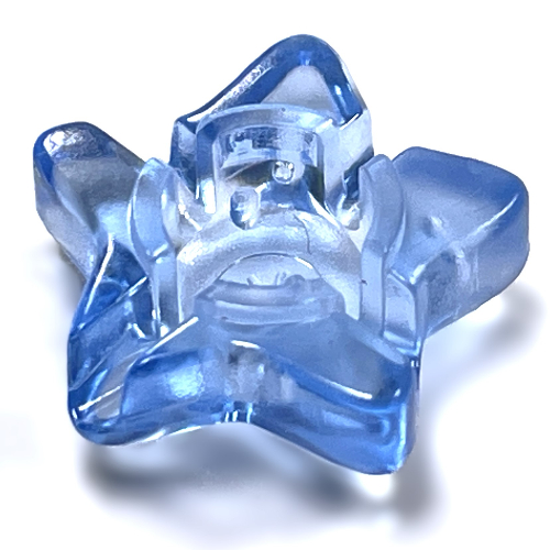 Clikits Icon, Star 2 × 2 Small, with Hole Trans-Light Royal Blue