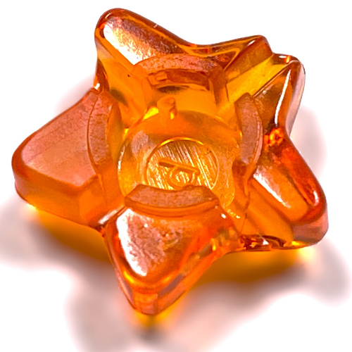 Clikits Icon, Star 2 × 2 Small, with Hole Transparent-Orange