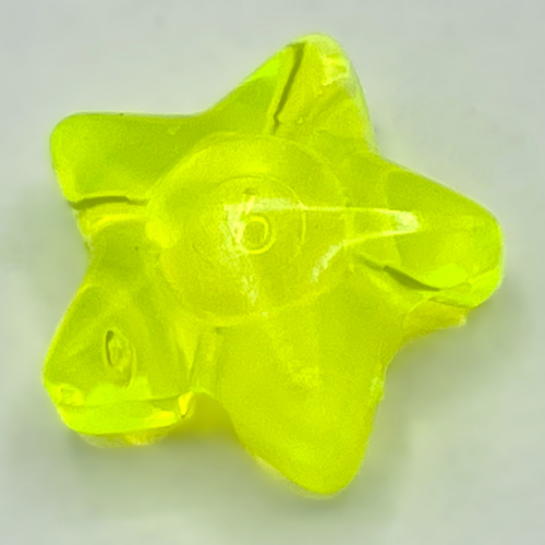 Clikits Icon, Star 2 × 2 Small, with Hole Trans-Neon Green