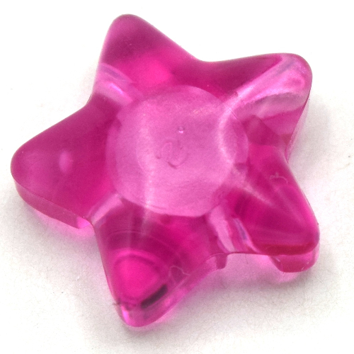 Clikits Icon, Star 2 × 2 Small, with Hole Trans-Dark Pink