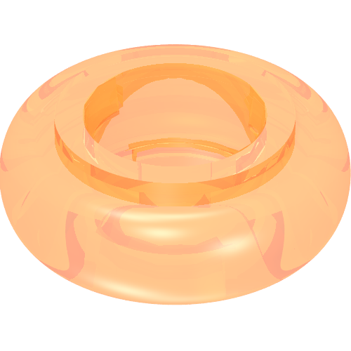Clikits Bead, Ring, Thick Small with Hole Trans-Flame Yellowish Orange