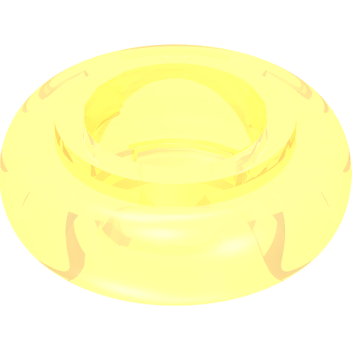 Clikits Bead, Ring, Thick Small with Hole Trans-Fire Yellow