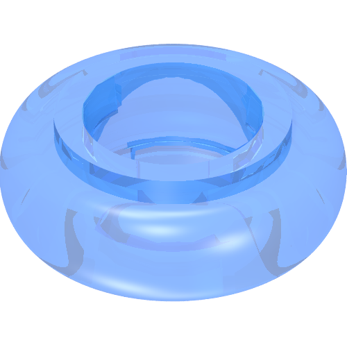 Clikits Bead, Ring, Thick Small with Hole Trans-Light Royal Blue