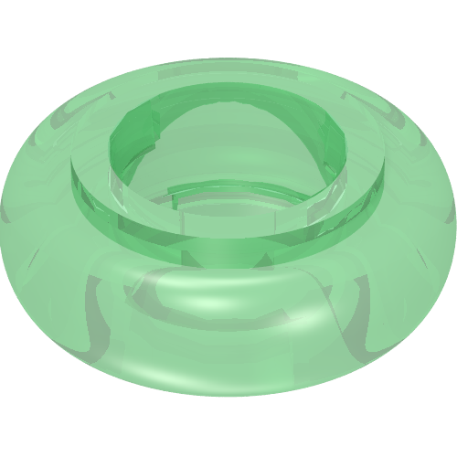 Clikits Bead, Ring, Thick Small with Hole Trans-Light Green