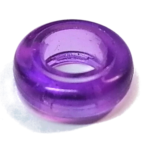 Clikits Bead, Ring, Thick Small with Hole Trans-Medium Purple