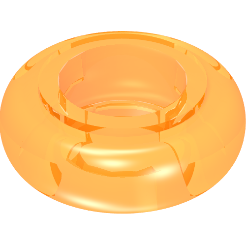Clikits Bead, Ring, Thick Small with Hole Trans-Orange
