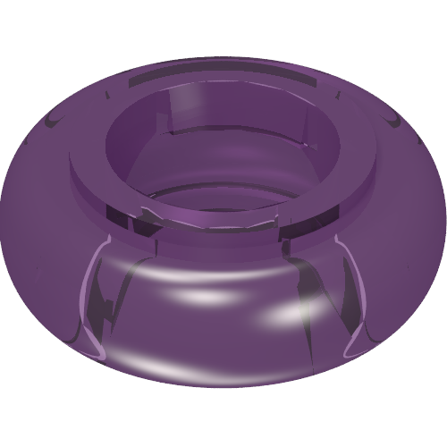 Clikits Bead, Ring, Thick Small with Hole Trans-Light Purple