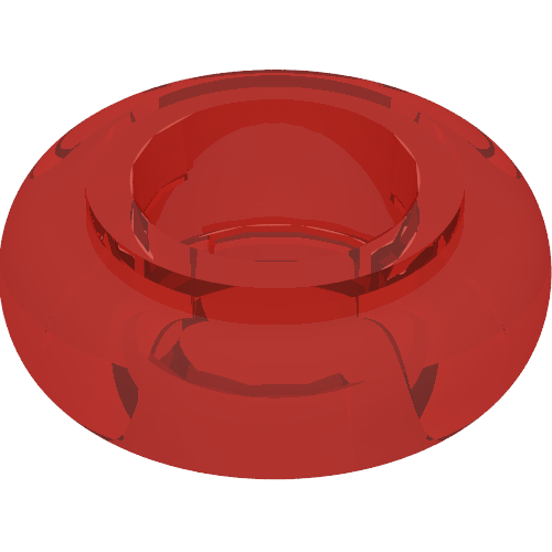 Clikits Bead, Ring, Thick Small with Hole Trans-Red