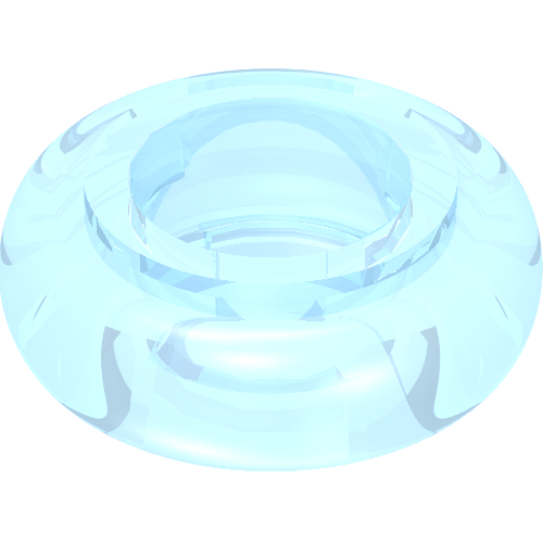Clikits Bead, Ring, Thick Small with Hole Trans-Very Lt Blue