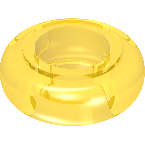 Clikits Bead, Ring, Thick Small with Hole Trans-Neon Yellow