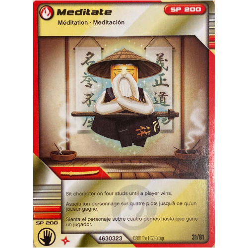 Trading Card, Ninjago Deck #1: 31 - Meditate - International Version [No Color/Any Color]