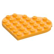 Plate Angled 6 × 6 Heart Shape Leuchtendes Hellorange